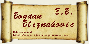 Bogdan Bliznaković vizit kartica